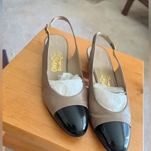 Vintage Nude/Black Heel/Flat Salvatore Ferragamo Shoes